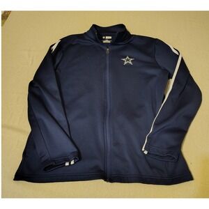 NFL Team Apparel Dallas Cowboys Track Jacket Mens Large Navy Blue Full Zip QQ